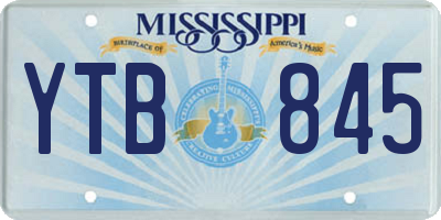 MS license plate YTB845