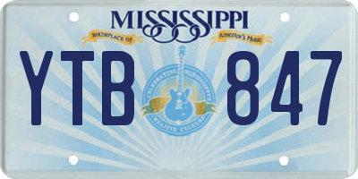 MS license plate YTB847