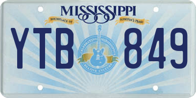 MS license plate YTB849