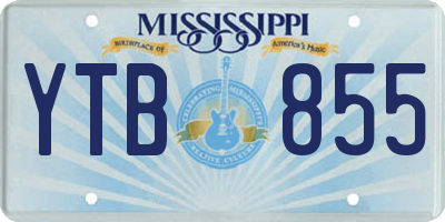 MS license plate YTB855