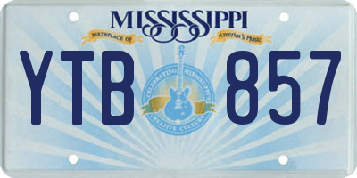 MS license plate YTB857