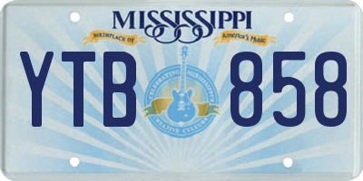 MS license plate YTB858