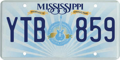 MS license plate YTB859