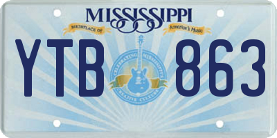 MS license plate YTB863