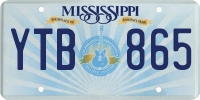 MS license plate YTB865