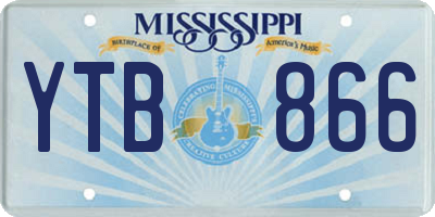MS license plate YTB866