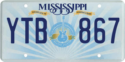 MS license plate YTB867