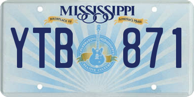 MS license plate YTB871
