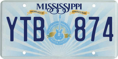 MS license plate YTB874