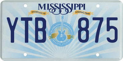 MS license plate YTB875