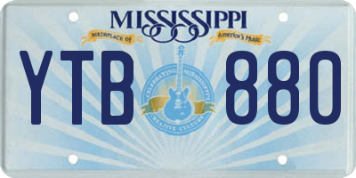 MS license plate YTB880