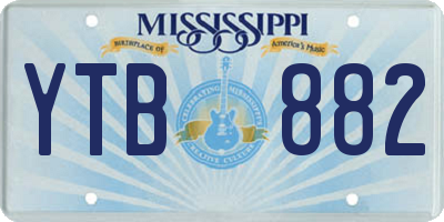 MS license plate YTB882