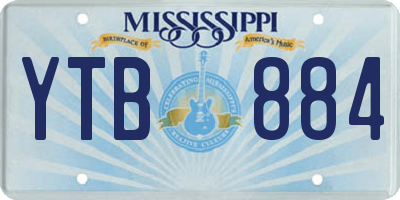 MS license plate YTB884