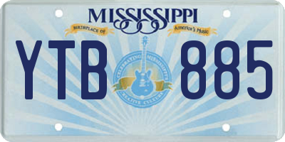 MS license plate YTB885
