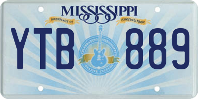 MS license plate YTB889