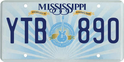 MS license plate YTB890