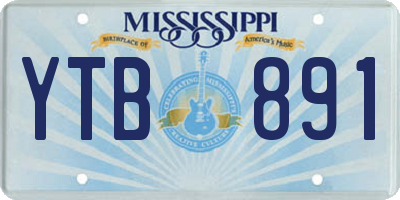 MS license plate YTB891