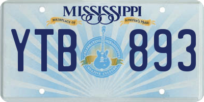 MS license plate YTB893