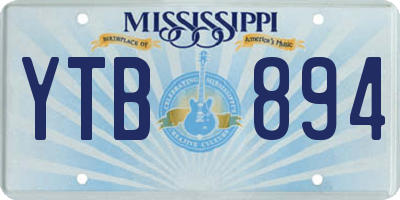 MS license plate YTB894