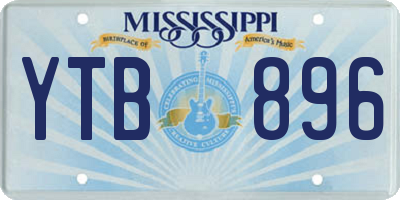 MS license plate YTB896