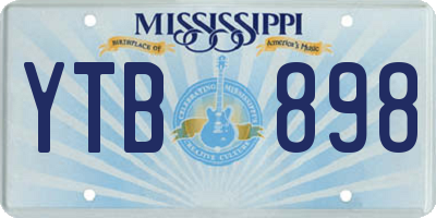 MS license plate YTB898
