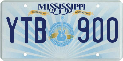MS license plate YTB900