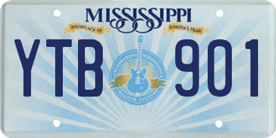 MS license plate YTB901