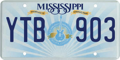 MS license plate YTB903
