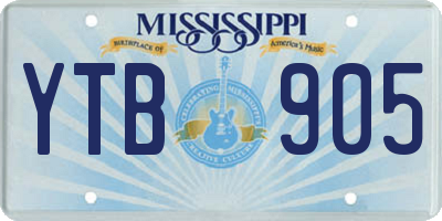 MS license plate YTB905