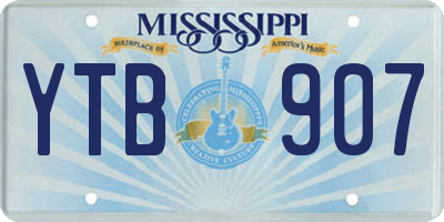 MS license plate YTB907