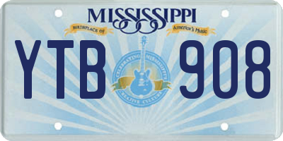 MS license plate YTB908