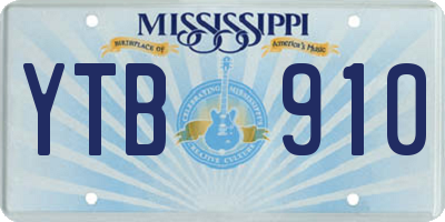 MS license plate YTB910