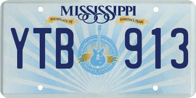 MS license plate YTB913