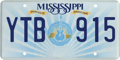 MS license plate YTB915