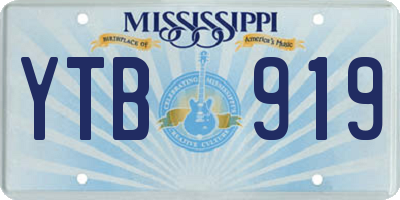 MS license plate YTB919
