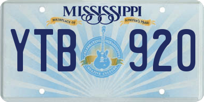MS license plate YTB920