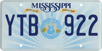 MS license plate YTB922
