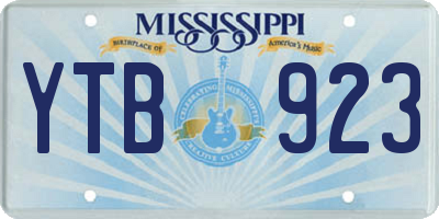 MS license plate YTB923