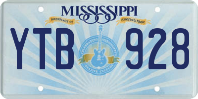 MS license plate YTB928