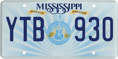 MS license plate YTB930