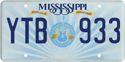 MS license plate YTB933