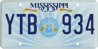 MS license plate YTB934