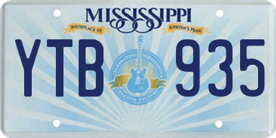 MS license plate YTB935