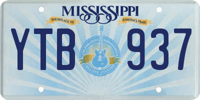 MS license plate YTB937