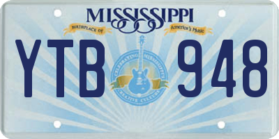 MS license plate YTB948