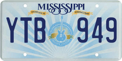 MS license plate YTB949
