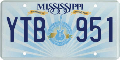 MS license plate YTB951