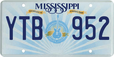 MS license plate YTB952