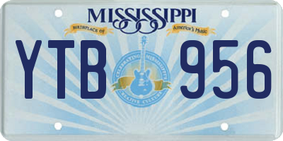 MS license plate YTB956