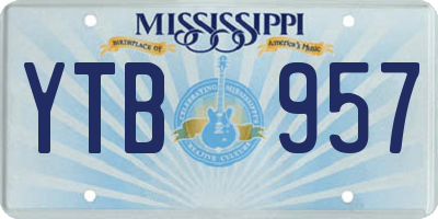 MS license plate YTB957